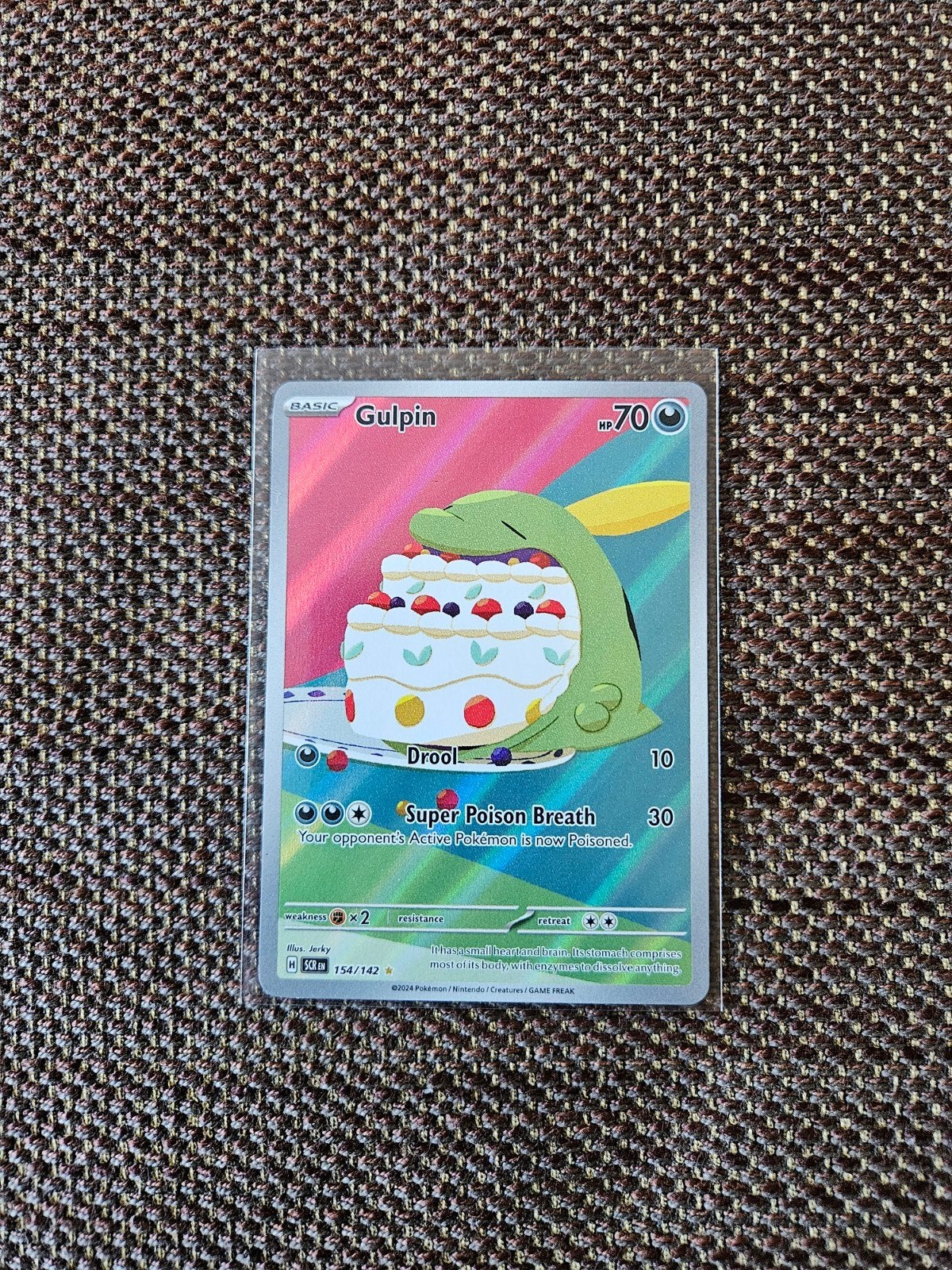Pokémon - Gulpin 154/142 (SCR), Ophalen of Verzenden, Zo goed als nieuw, Losse kaart