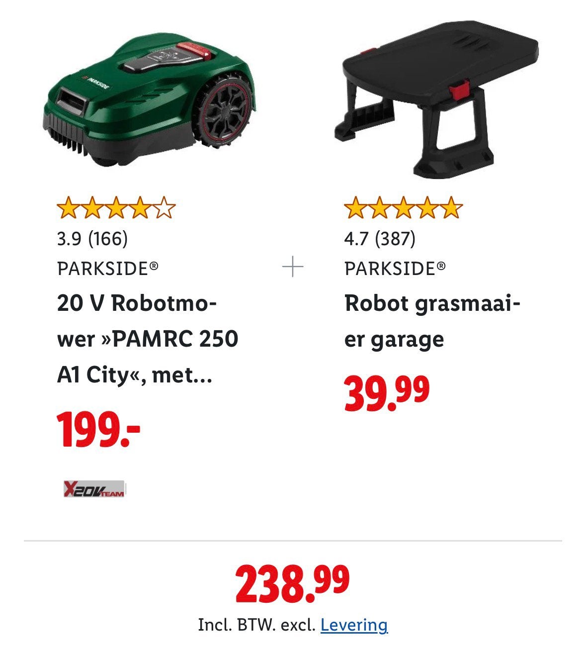 Parkside robotmaaier 20V incl. accu, laadstation en garage, Tuin en Terras, Ophalen, Zo goed als nieuw