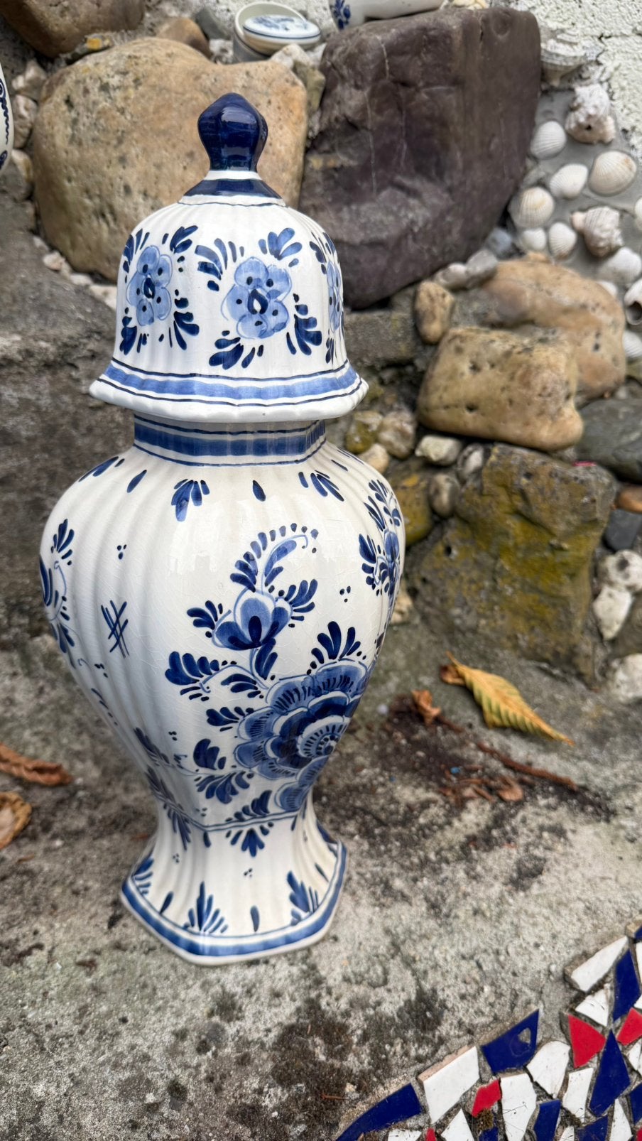 Delft blauw antiek vaas, Ophalen