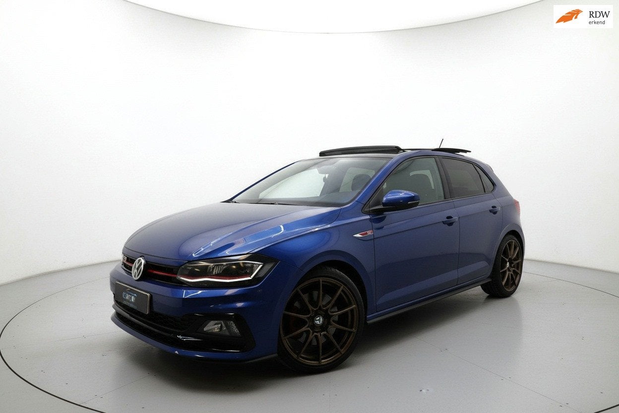 Volkswagen Polo 2.0 TSI GTI PANO VIRTUAL CAMERA ACC CARPLAY, Auto's, Volkswagen, Gebruikt, 4 cilinders, 1984 cc, Blauw