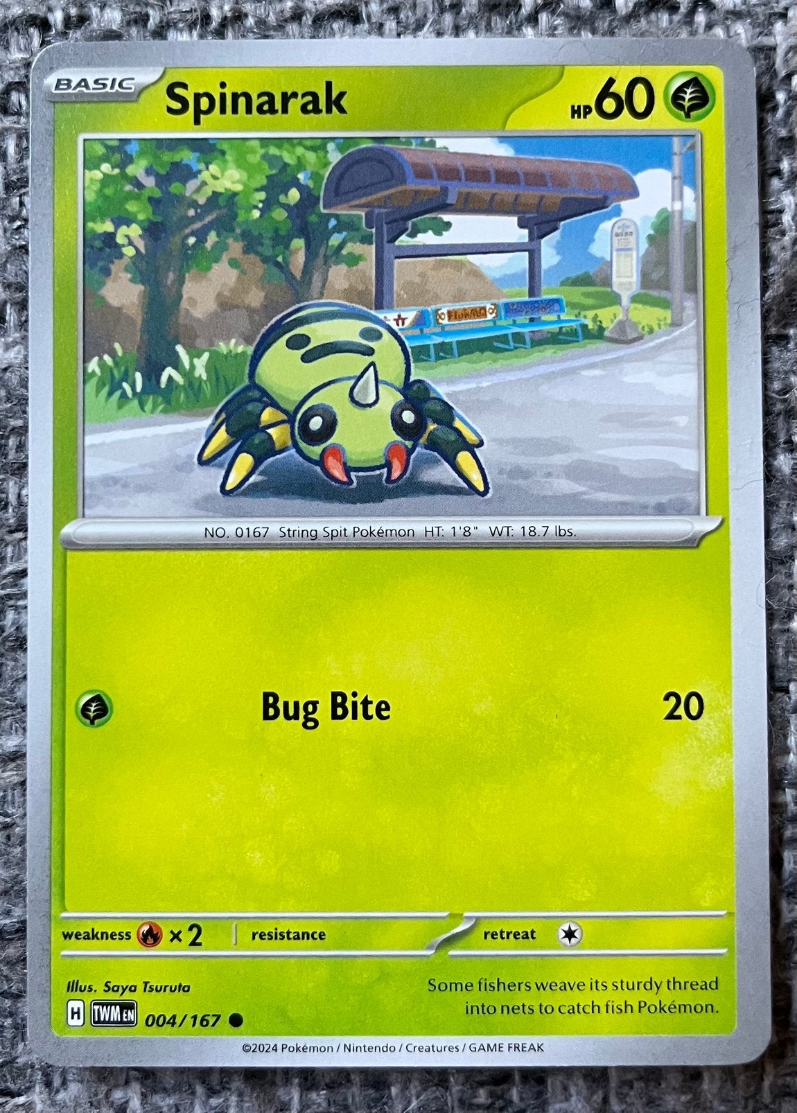 Pokémonkaart van Spinarak (167) • Twilight Masquerade, Verzenden, Nieuw, Losse kaart
