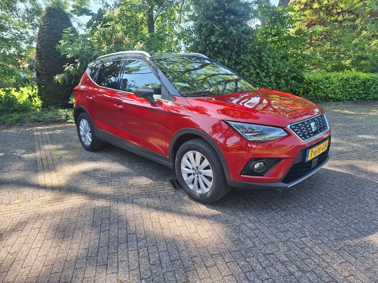 Seat Arona 1.0 TSI 115pk automaat 2019 Rood, Auto's, Seat, Stof, 1112 kg, 49 €/maand, 115 pk