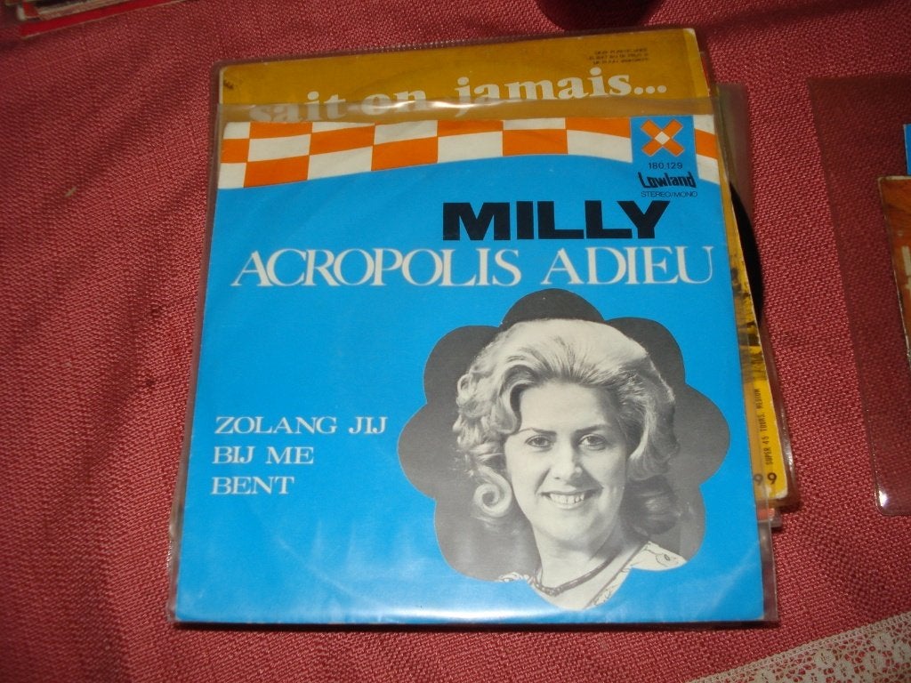 Milly: Acropolis adieu / Zolang jij bij me bent, 7 inch, Single, Nederlandstalig, Fotohoes