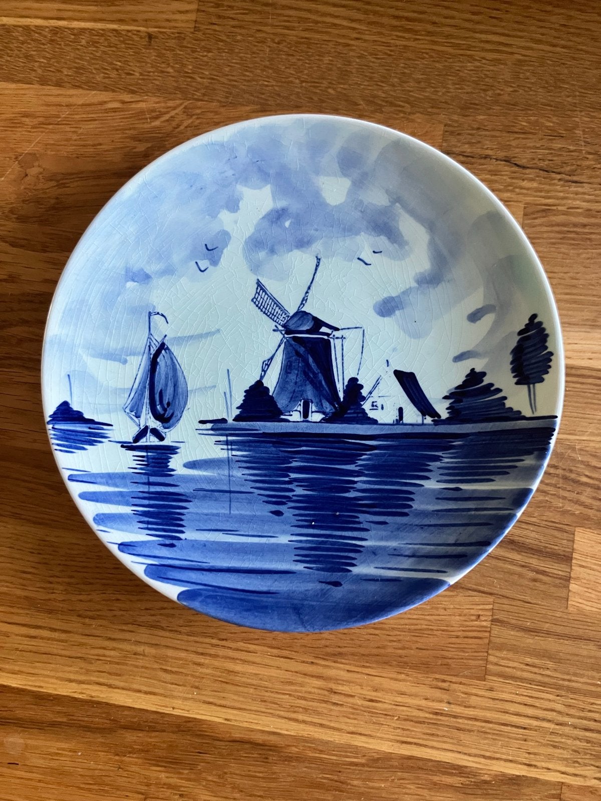 Handgeschilderd Delft blauw bord - 19,5 cm, Ophalen of Verzenden
