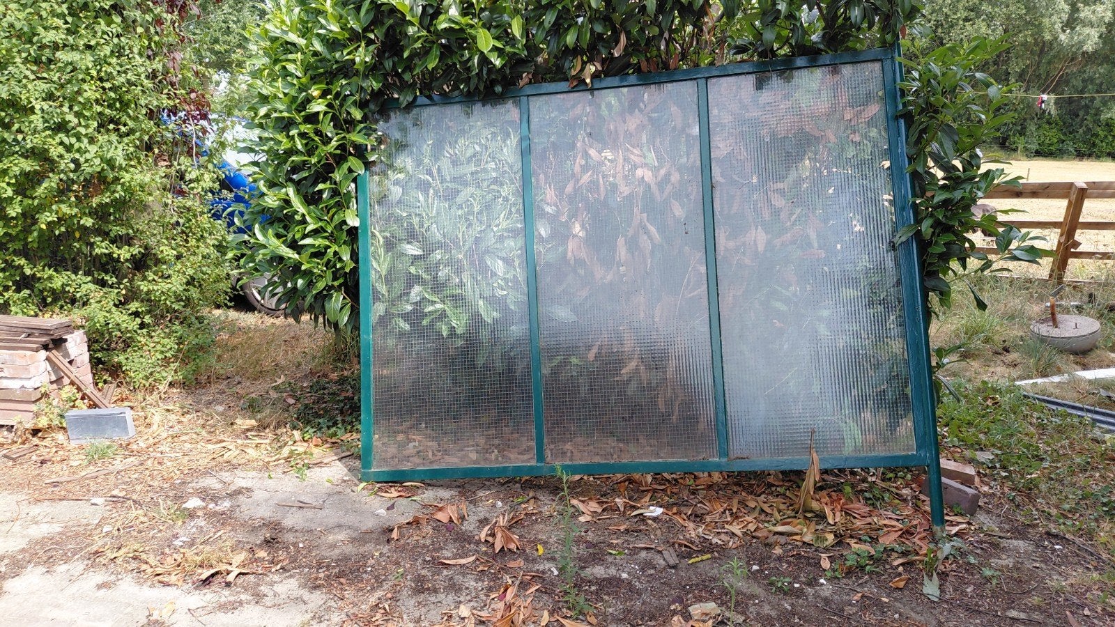 schutting 210x150 cm met 50 cm hoge stang, Ophalen, Minder dan 3 meter, Hout, 1 tot 2 meter