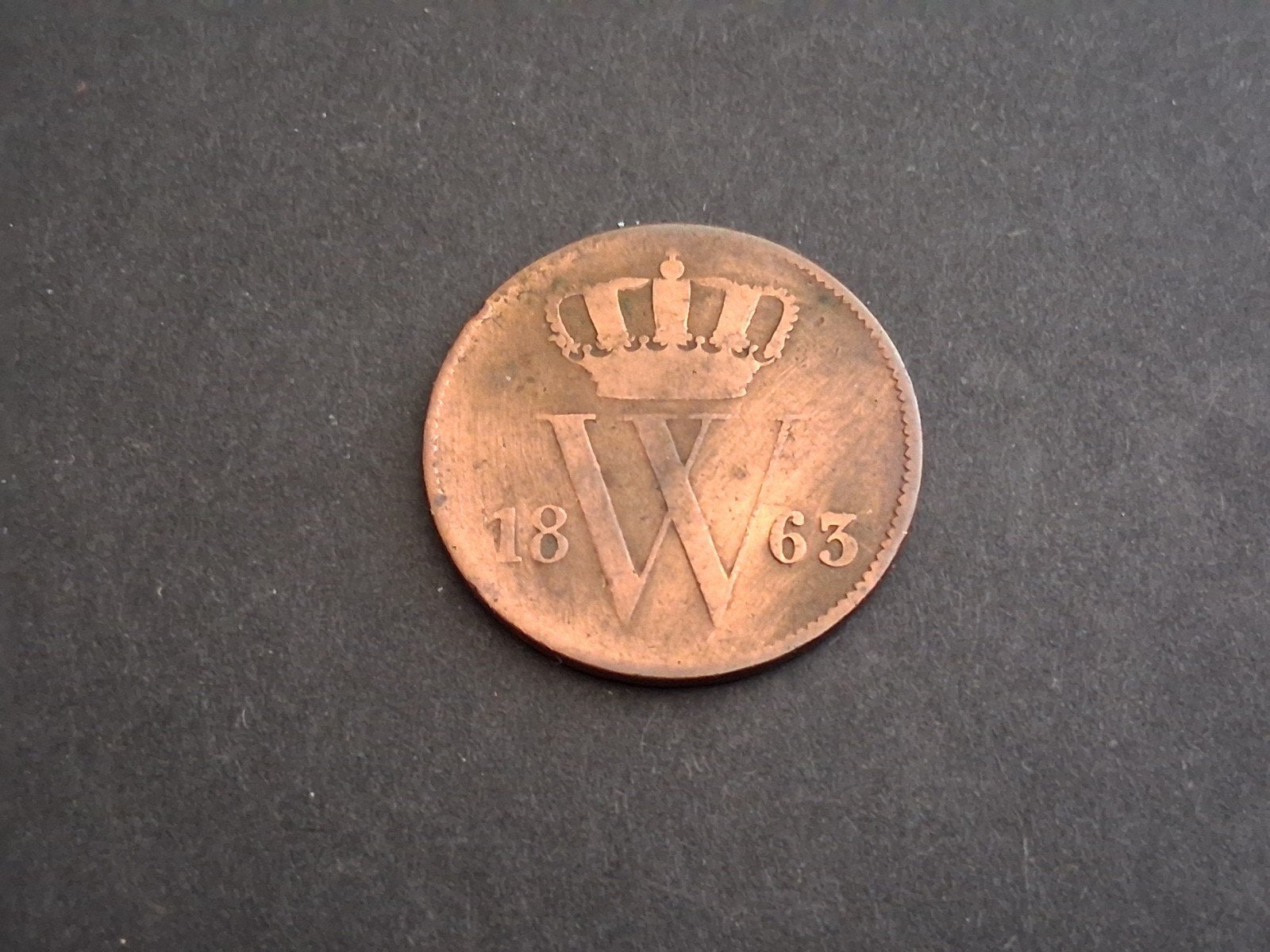 1 cent Willem 3,, 1863, Verzenden, Koning Willem III, 1 cent, Losse munt