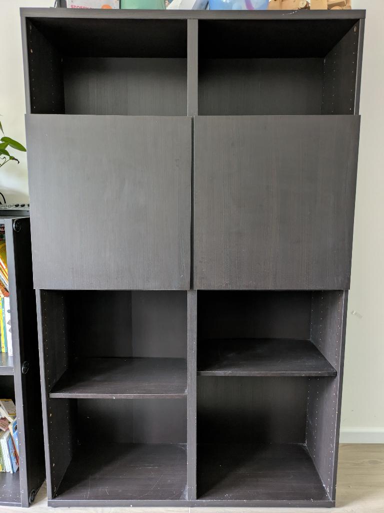 Hoge kast zwartbruin 190x120x41, Ophalen, 100 tot 150 cm, 150 tot 200 cm, 25 tot 50 cm