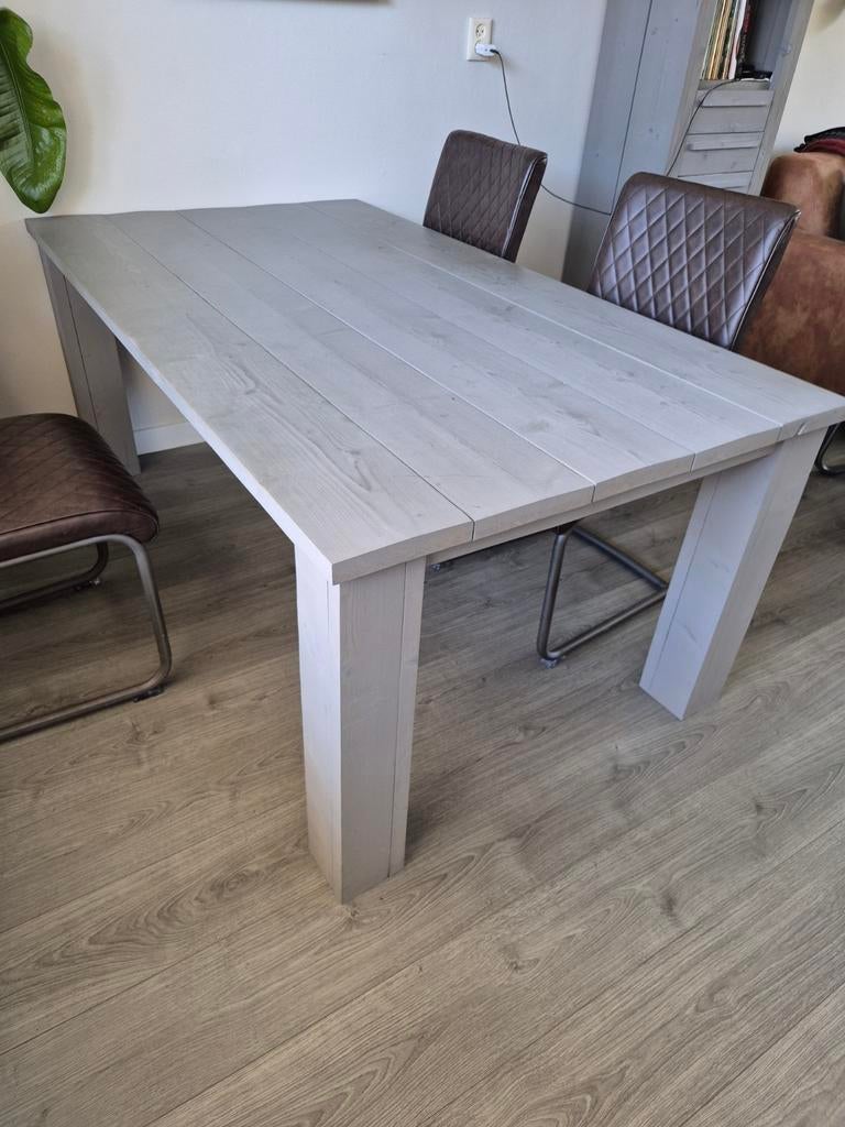 Steigerhouten eettafel en salontafel, Ophalen