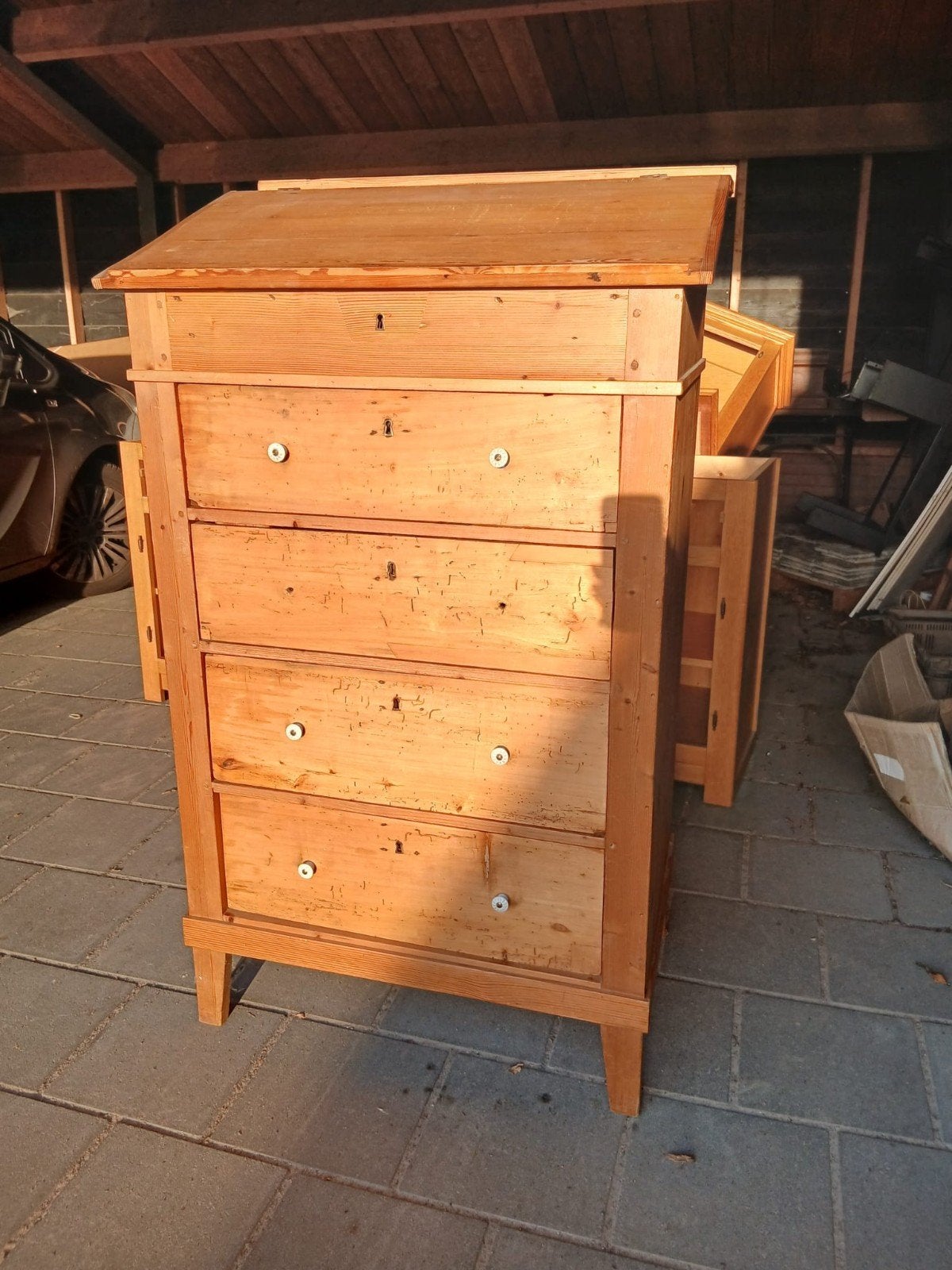 Antieke grenen houten lessenaar, ca. 1900, Antiek en Kunst, Ophalen