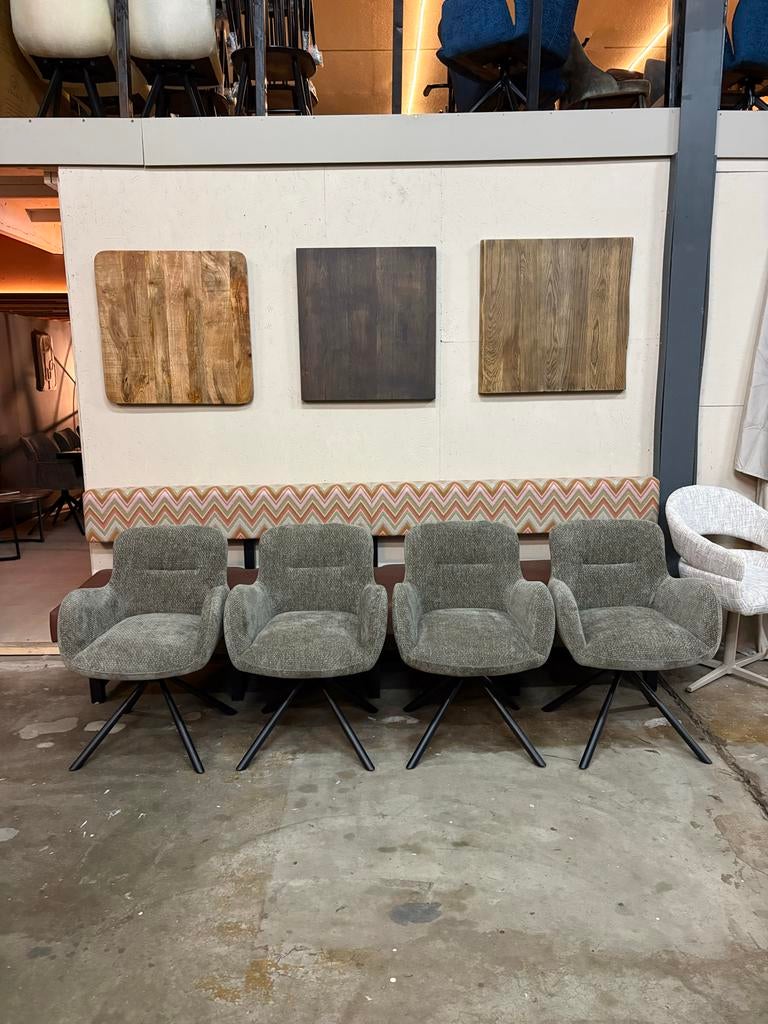 Moderne Draaibare Eetkamerstoel - 4 Kleuren, Huis en Inrichting, Stoelen, Nieuw, Vijf, Zes of meer stoelen, Metaal, Stof, Overige kleuren