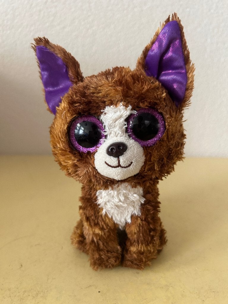 Ty Beanie Boo Dexter de Chihuahua – Pluche knuffel 15cm, Zo goed als nieuw, Wasbaar, Klein (minder dan 20 cm), Bruin
