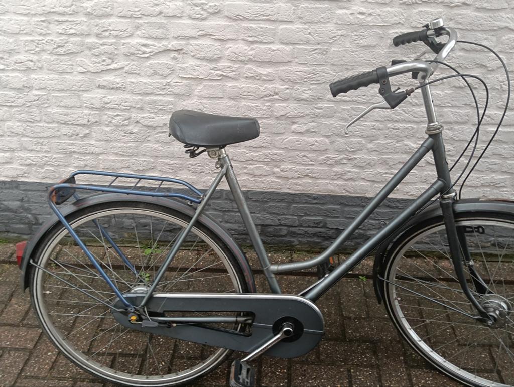 Gazelle grey retro fiets dames meisjes studenten, Gebruikt, Versnellingen, Gazelle grey, Trommelrem