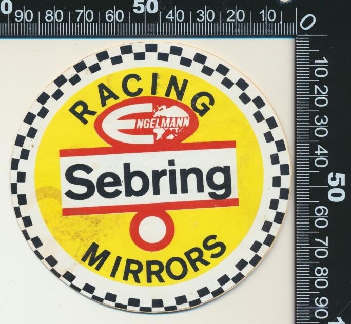 Sticker: Engelman Sebring Racing Mirrors, Ophalen of Verzenden, Zo goed als nieuw, Auto of Motor