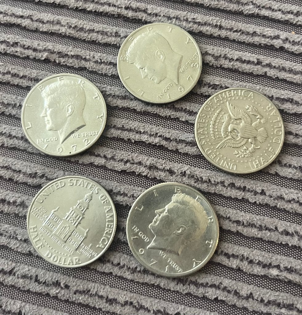 5x Kennedy Half Dollar 1971-72-73  – Lot van 5, Ophalen of Verzenden, Noord-Amerika, Setje, Zilver