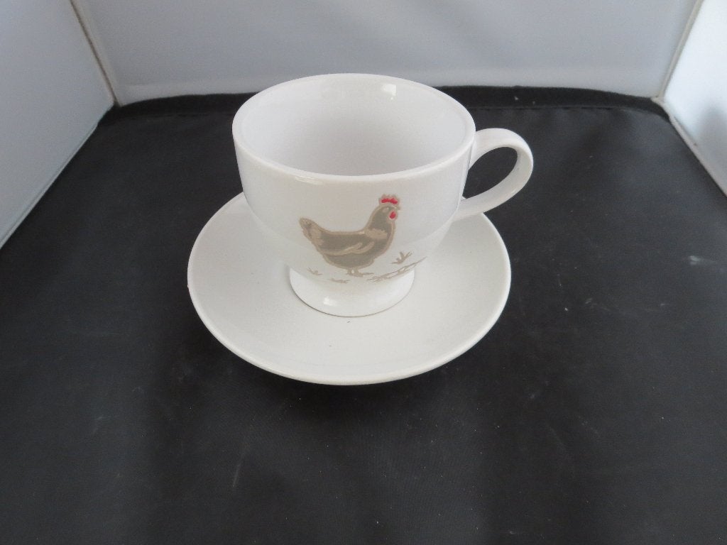 Kop en schotels Kippenservies Arlette, Info@detagrijn.com, Overige materialen, Overige merken, Nieuw