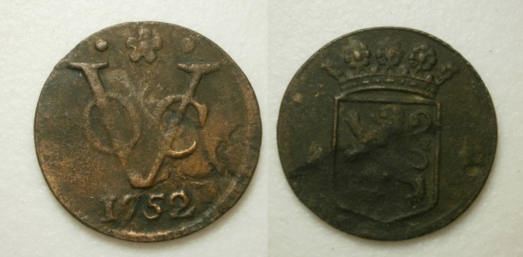 PD11436 Holland VOC Duit 1752, Postzegels en Munten, Ophalen of Verzenden, Vóór koninkrijk, 1 cent, Losse munt