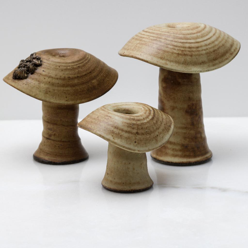 Freek Berends Paddenstoel kandelaars – Set van 3 – Vintage, Verzenden