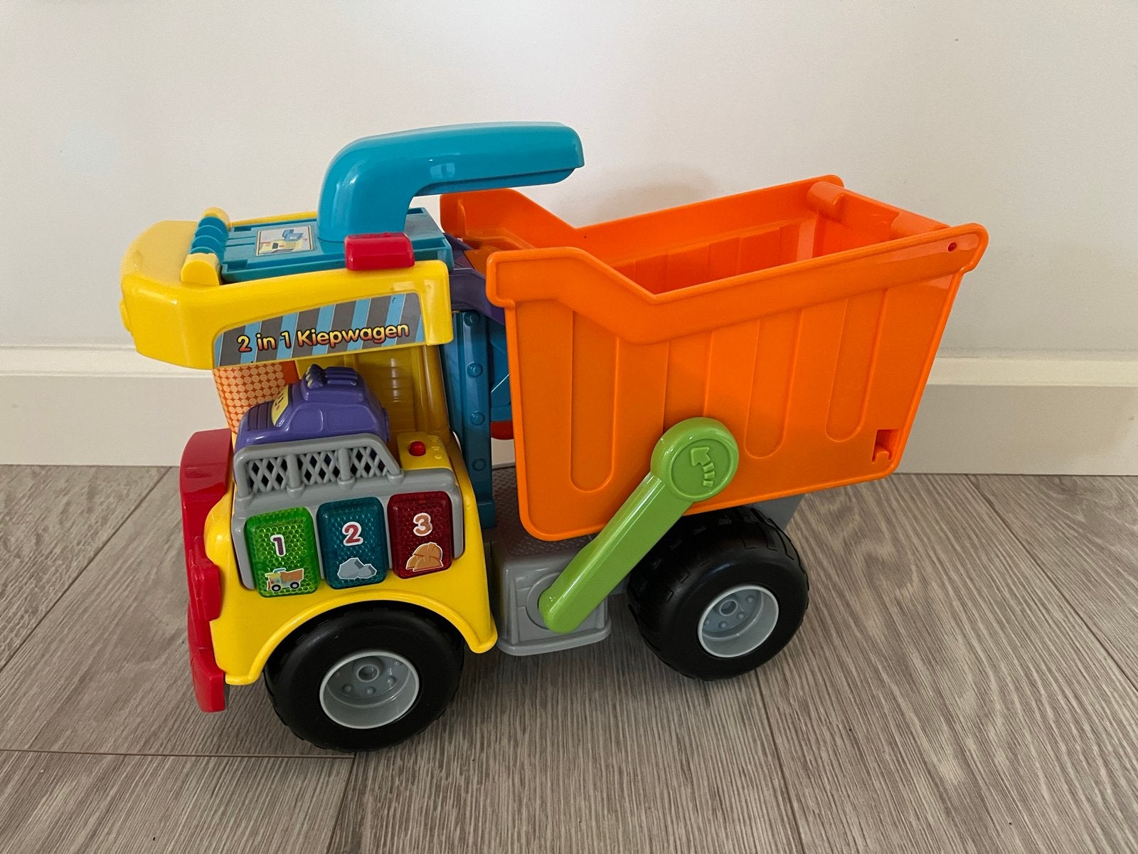 VTech 2-in-1 Kiepwagen met geluid en licht, Ophalen, Zo goed als nieuw