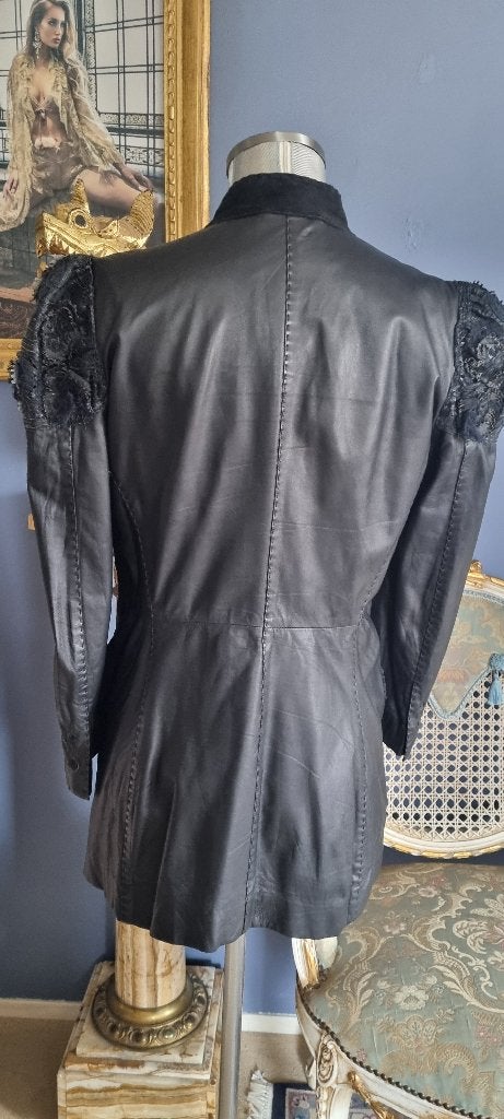 dames leren kolbert Ermanno scervino Italy maat 36/38, Zwart, Nieuw, Ophalen of Verzenden, Maat 36 (S)