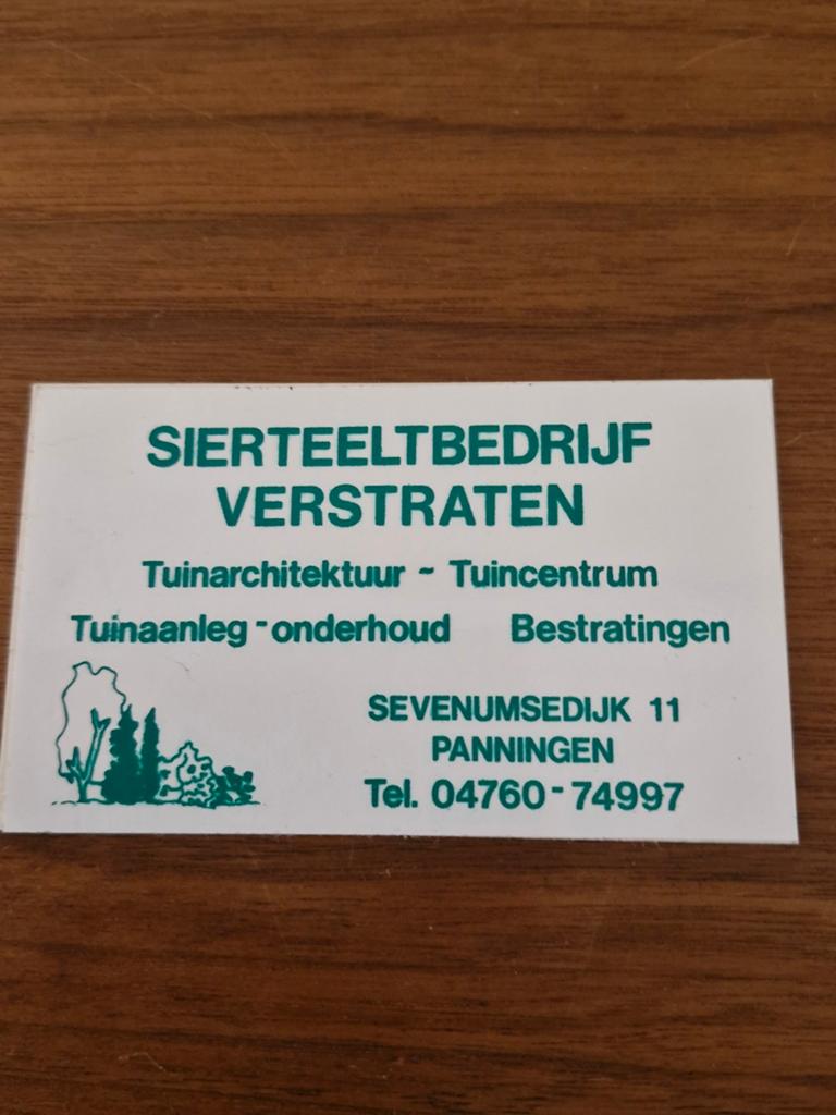 8010 Sticker Sierteeltbedrijf Verstraten, Ophalen of Verzenden