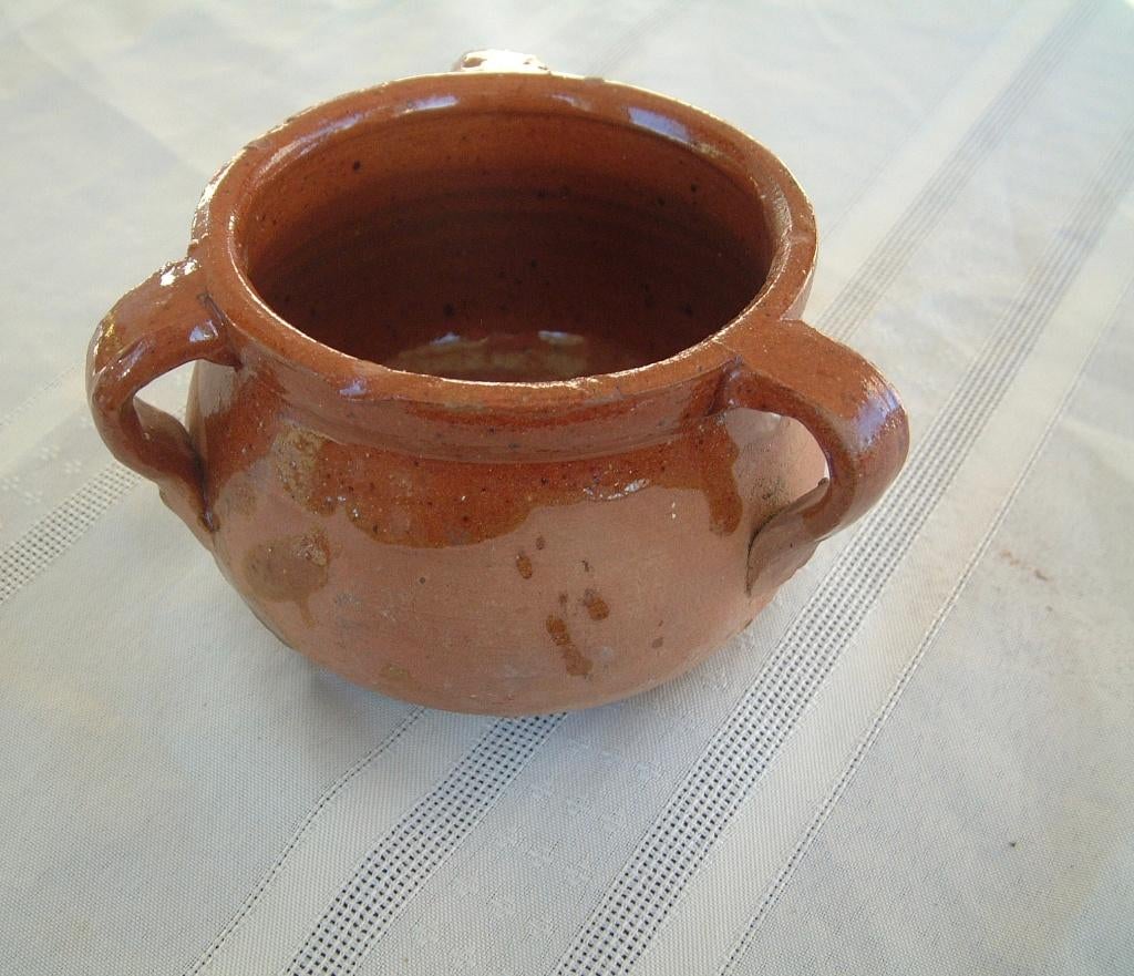 vintage aardewerk pot met 3 oren, Antiek en Kunst, Ophalen of Verzenden