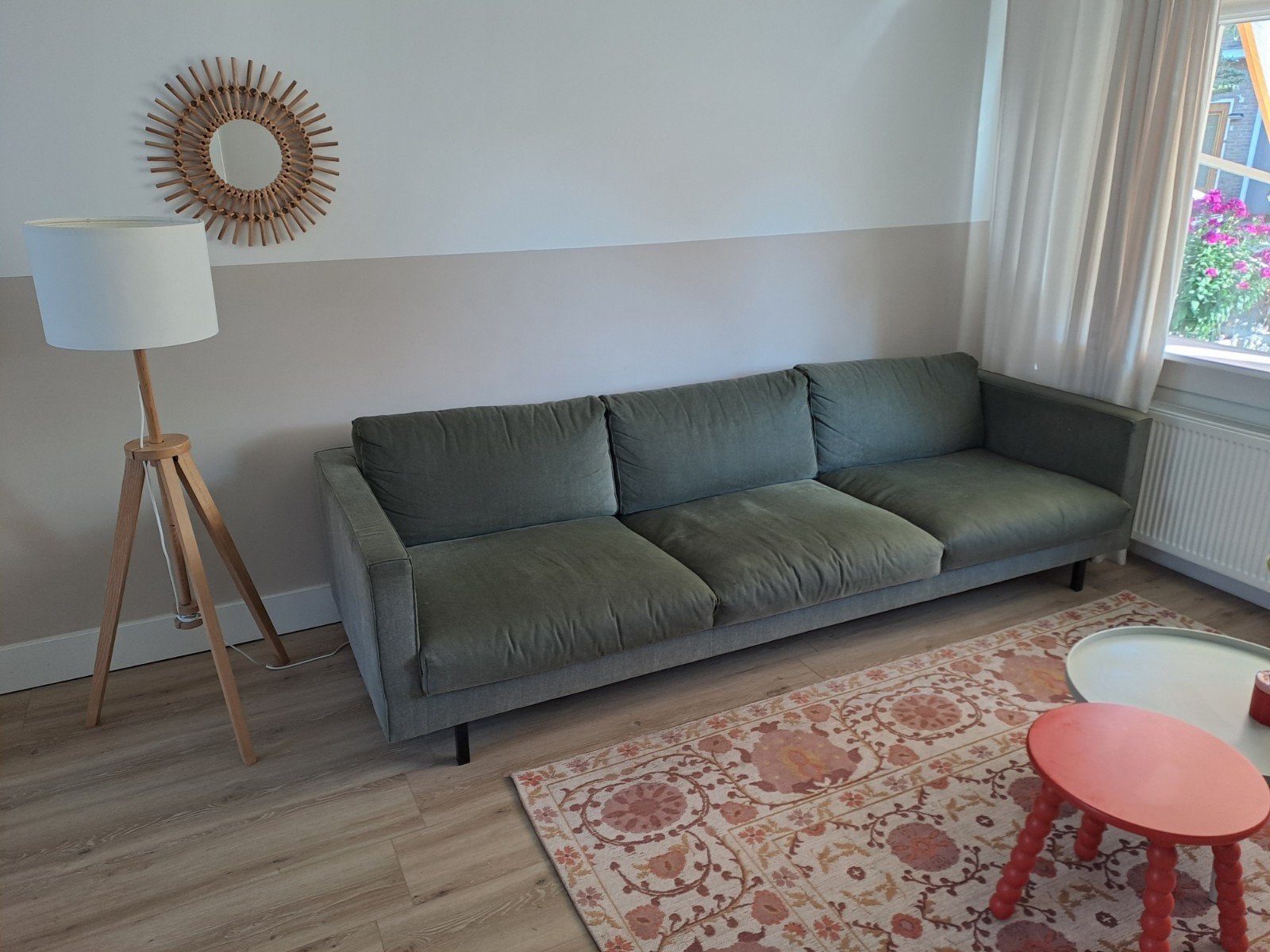 Bodilson groene 3-zits bank, Huis en Inrichting, Ophalen, Gebruikt