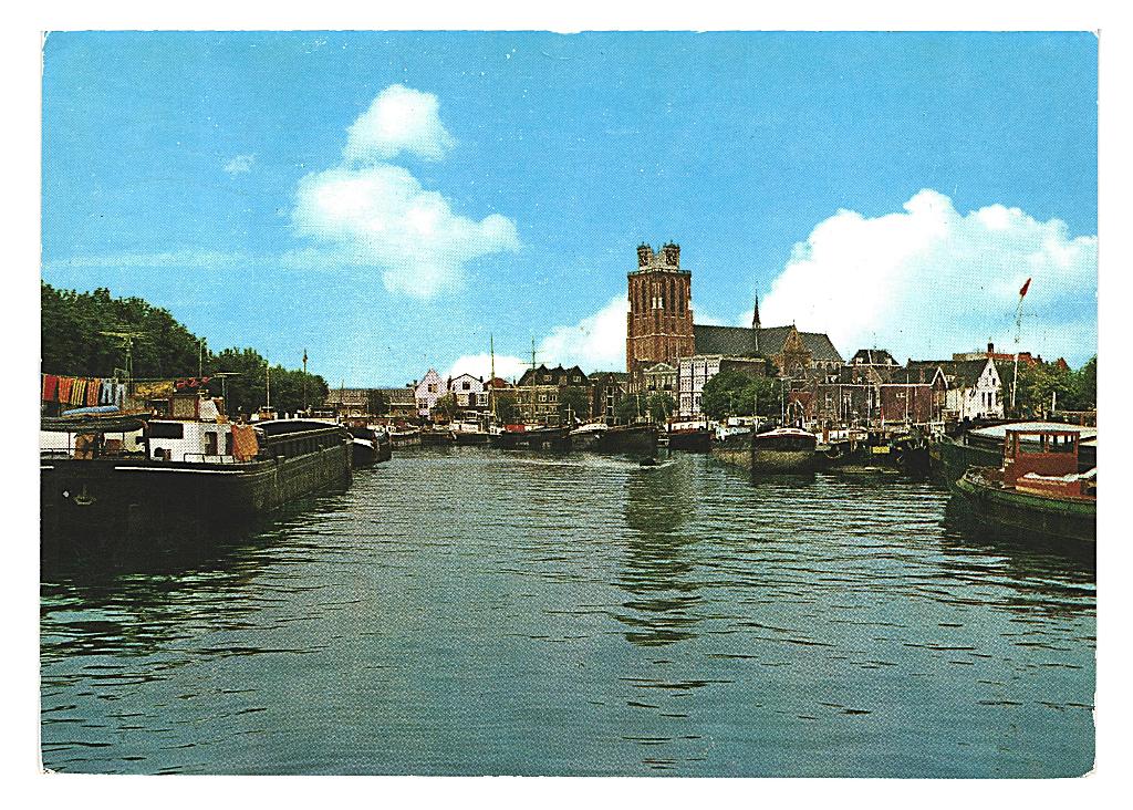 36727 Dordrecht 80+ ZH binnenvaartschip Gelopen met zegel, Ophalen of Verzenden, 1980 tot heden, Gelopen, Zuid-Holland