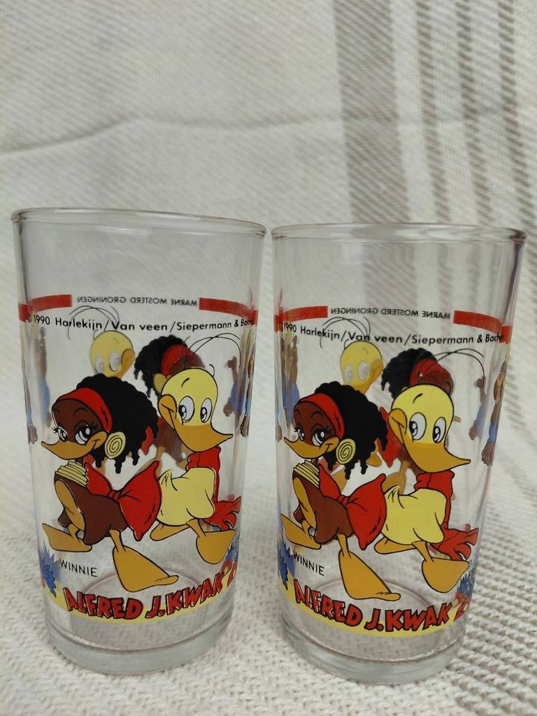 Vintage Alfred J. Kwak Drinkglazen - Set van 2 (1990), Ophalen of Verzenden