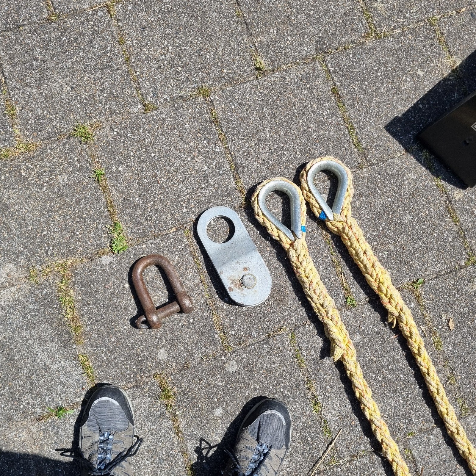 Sleeptouwen set met keerblok en D-sluiting, Ophalen of Verzenden