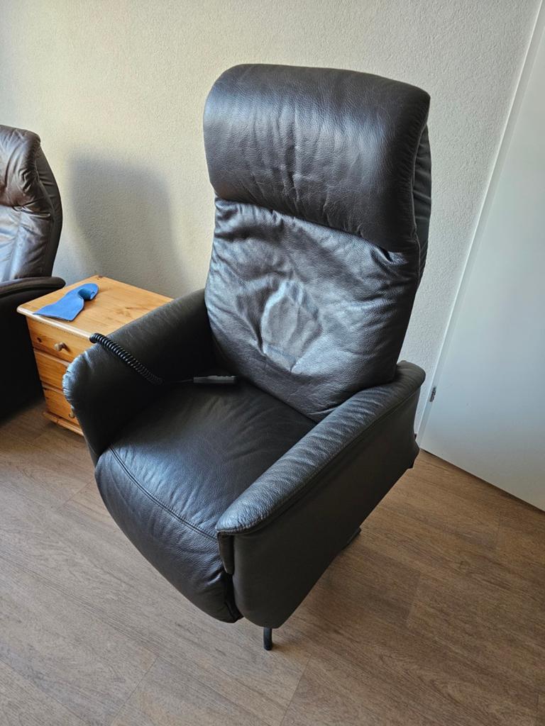 Relaxfauteuil Met sta op functie, Ophalen, Minder dan 75 cm, Leer, Minder dan 50 cm