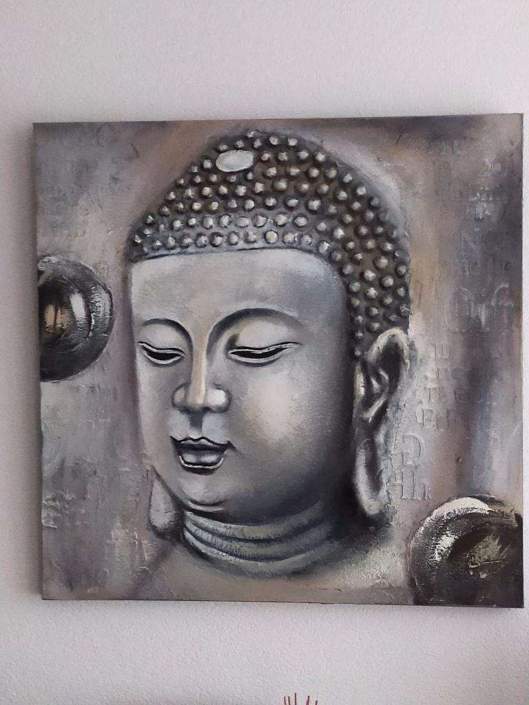 Schilderij Boeddha, Huis en Inrichting, Woonaccessoires | Schilderijen, Tekeningen en Foto's, Ophalen, Zo goed als nieuw, Schilderij