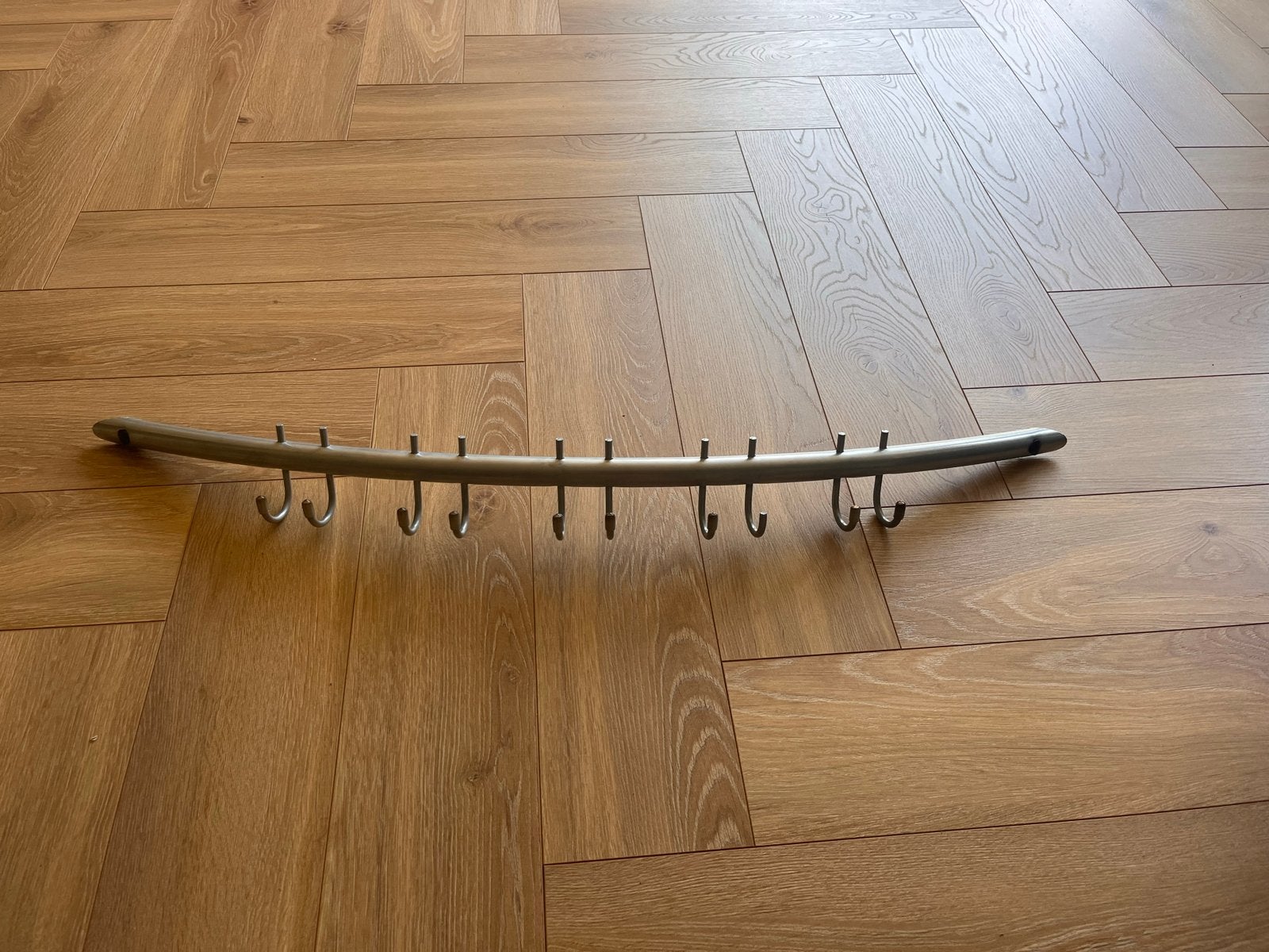 Metalen wandkapstok met 10 haken, Gebruikt, Minder dan 100 cm, Metaal, Ophalen