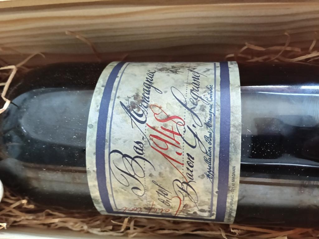Bas Armagnac Baron Gaston Legrand 1948 in houten kist, Ophalen of Verzenden, Zo goed als nieuw, Frankrijk, Overige typen