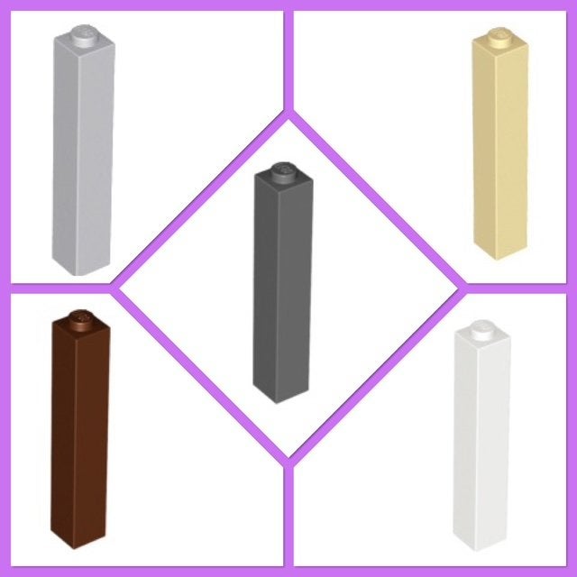 lego pilaren 1x1x5 in 5 kleuren, Ophalen of Verzenden, Nieuw, Losse stenen, Lego