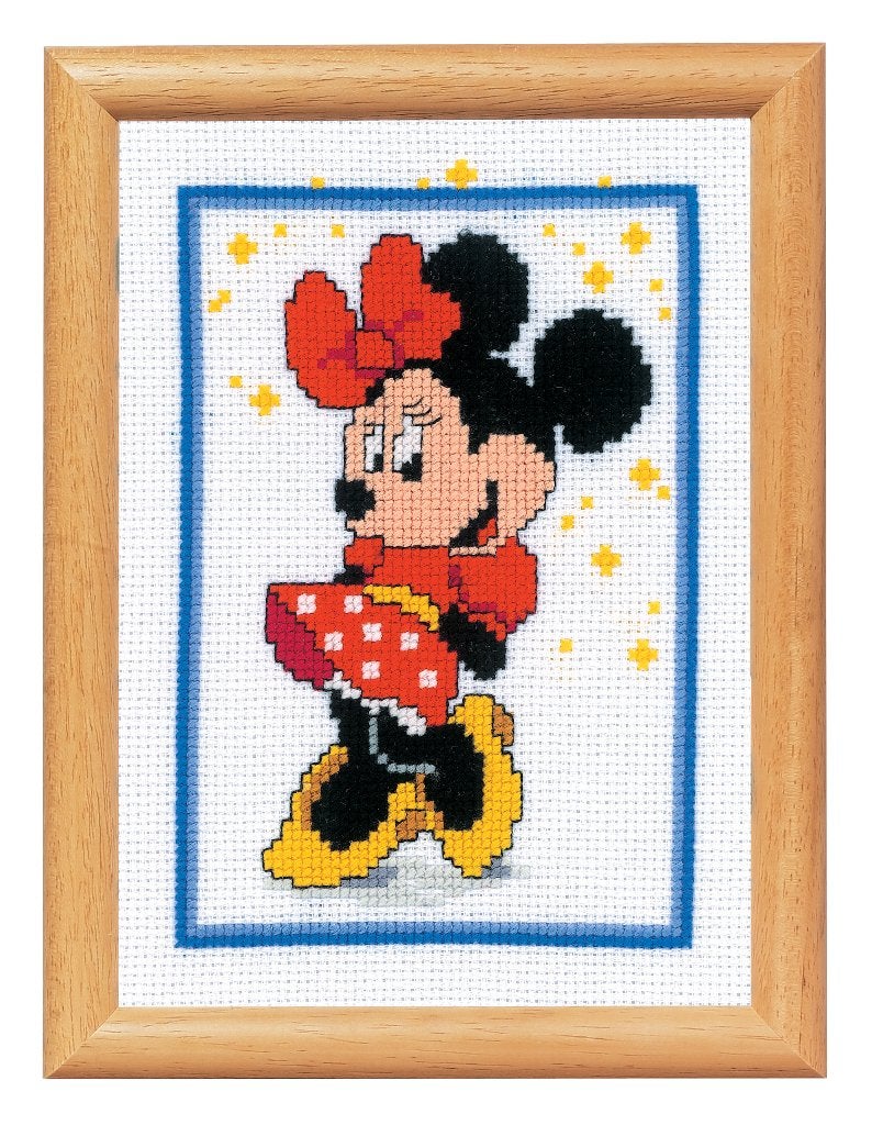 Borduurpakket Minie mouse met houten lijst 19002, ., Nieuw, Ophalen of Verzenden, .
