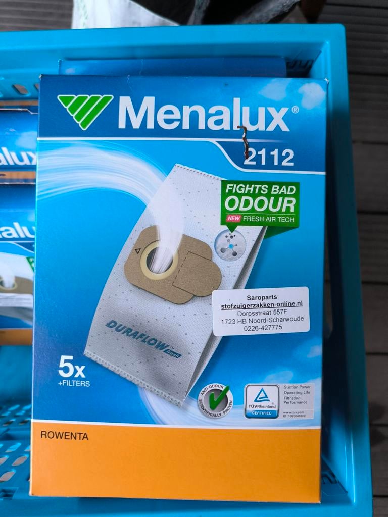 Menalux Stofzuigerzakken - Nieuw in Verpakking 8x5 stuks, Ophalen of Verzenden, Nieuw, Stofzak