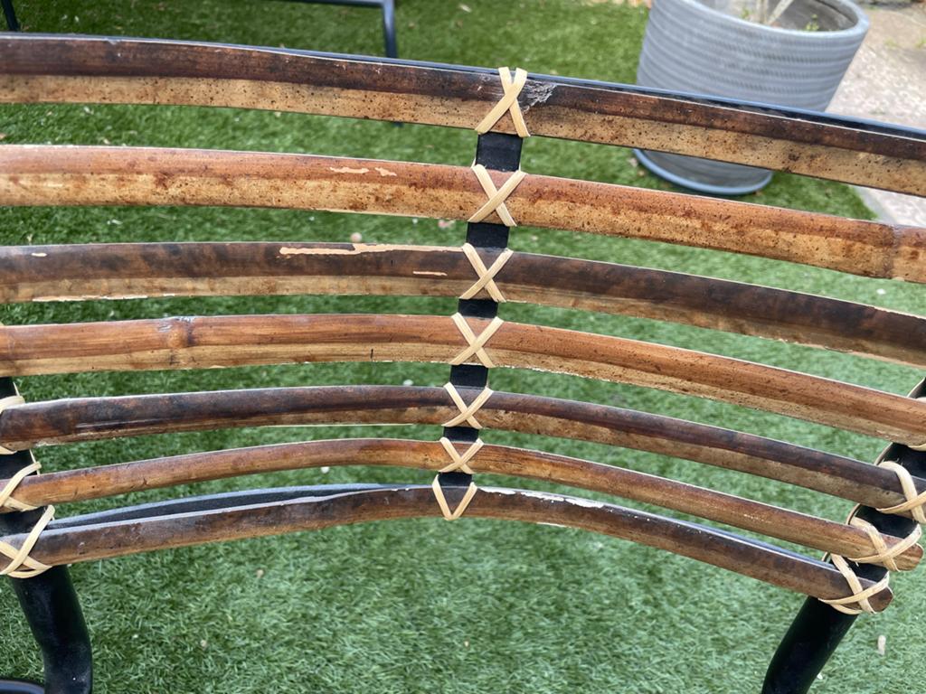 2 Goossens eetkamerstoelen met bamboe rug, Ophalen, Gebruikt, Twee, Zwart