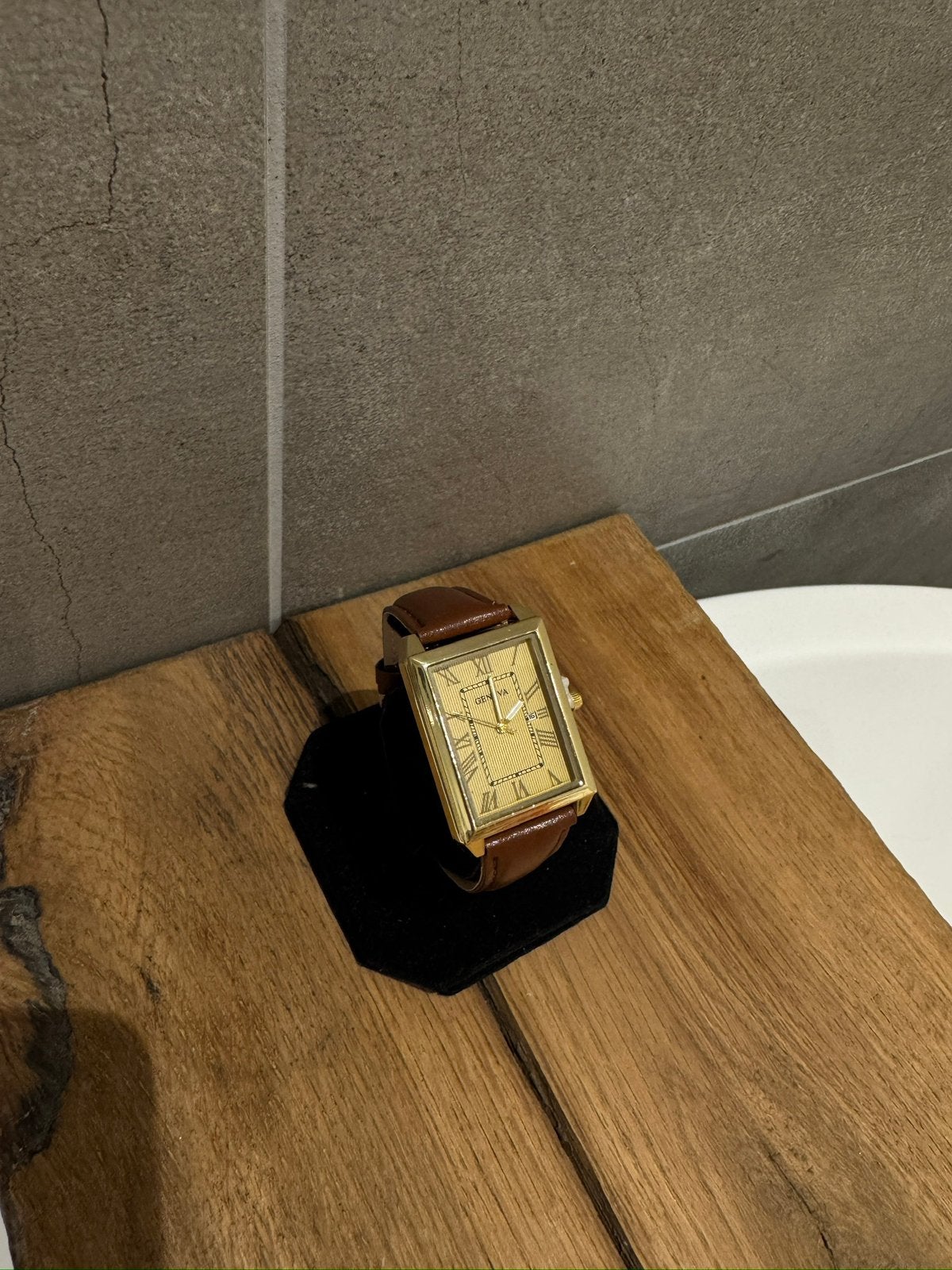 Vintage Bruin/Goud Horloge - NIEUW, Overige merken, Overige materialen, Zakhorloge, Verzenden