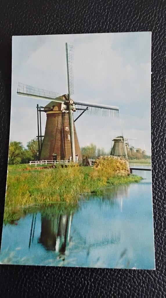 Ansichtkaart Elshout bij Kinderdijk Molens - Hollandse Molen, Ophalen of Verzenden, 1960 tot 1980, Ongelopen, Zuid-Holland