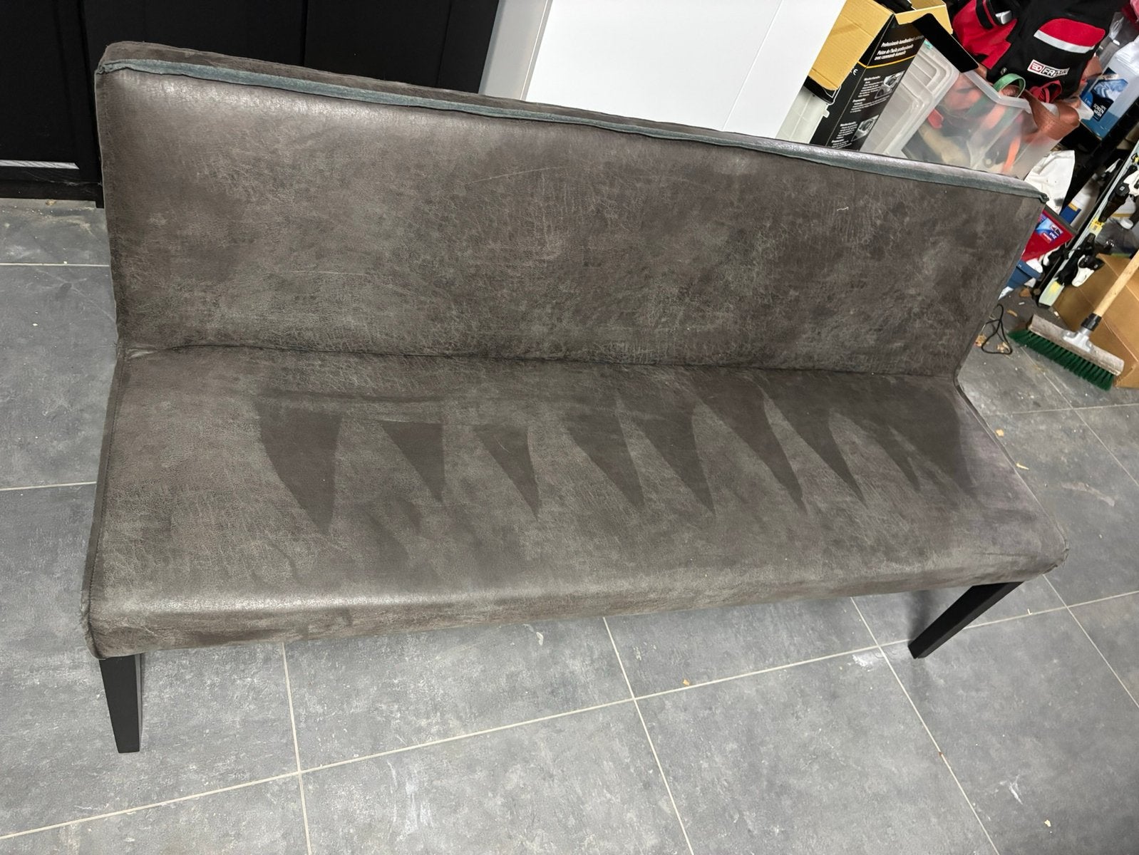 Be Pure eettafel bank rodeo 156 cm zwart donker bruin, Ophalen, Gebruikt, 150 tot 200 cm, Driepersoons