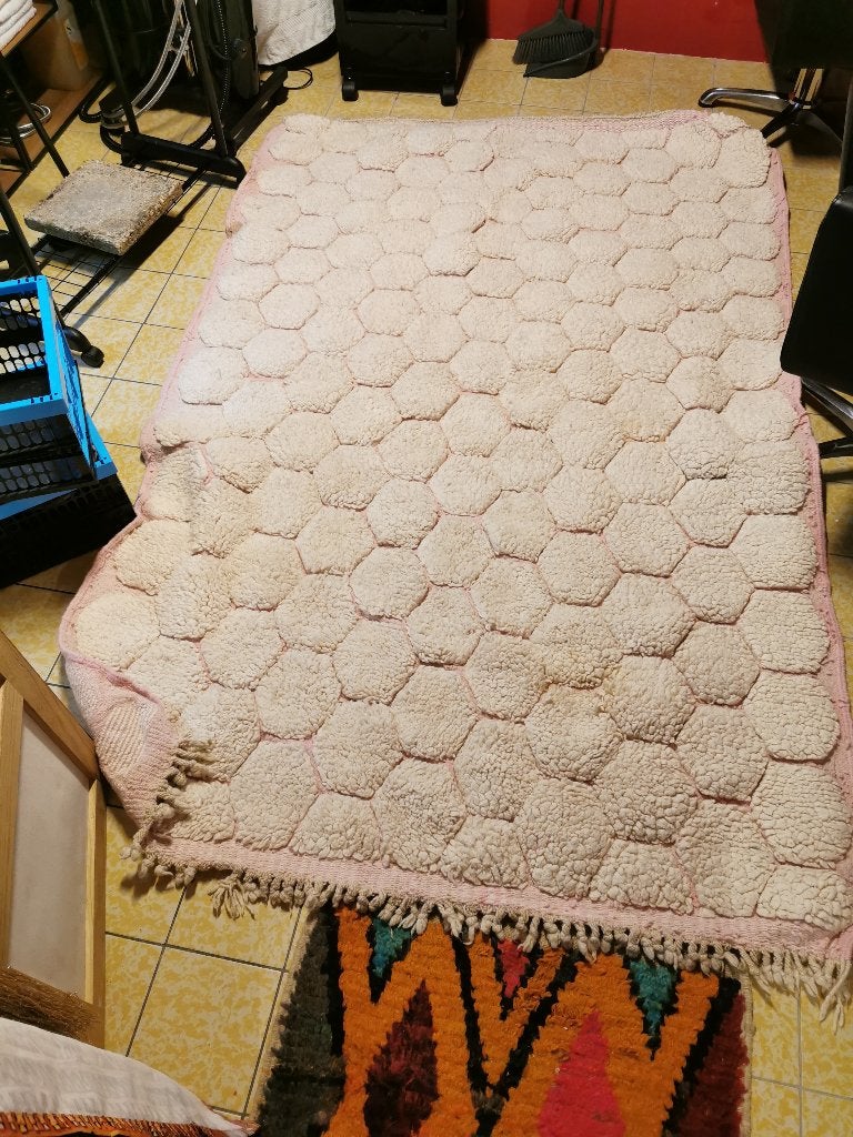 Vloerkleed beni ouarin, Marokkaans/boho, 100 tot 150 cm, Ophalen of Verzenden, Crème