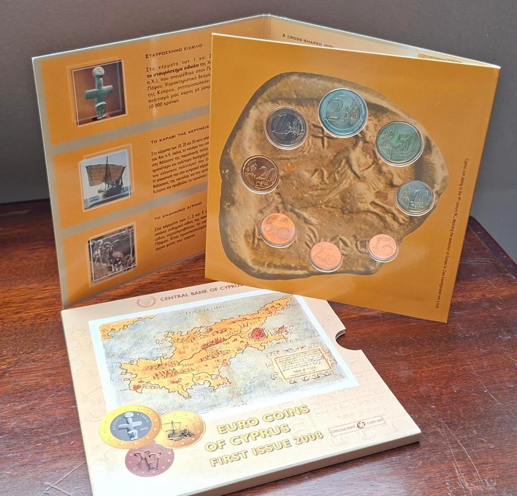 Cyprus Euro Eerste Uitgifte 2008 - Complete Set, Postzegels en Munten, Munten | Europa | Euromunten, Ophalen of Verzenden, Cyprus