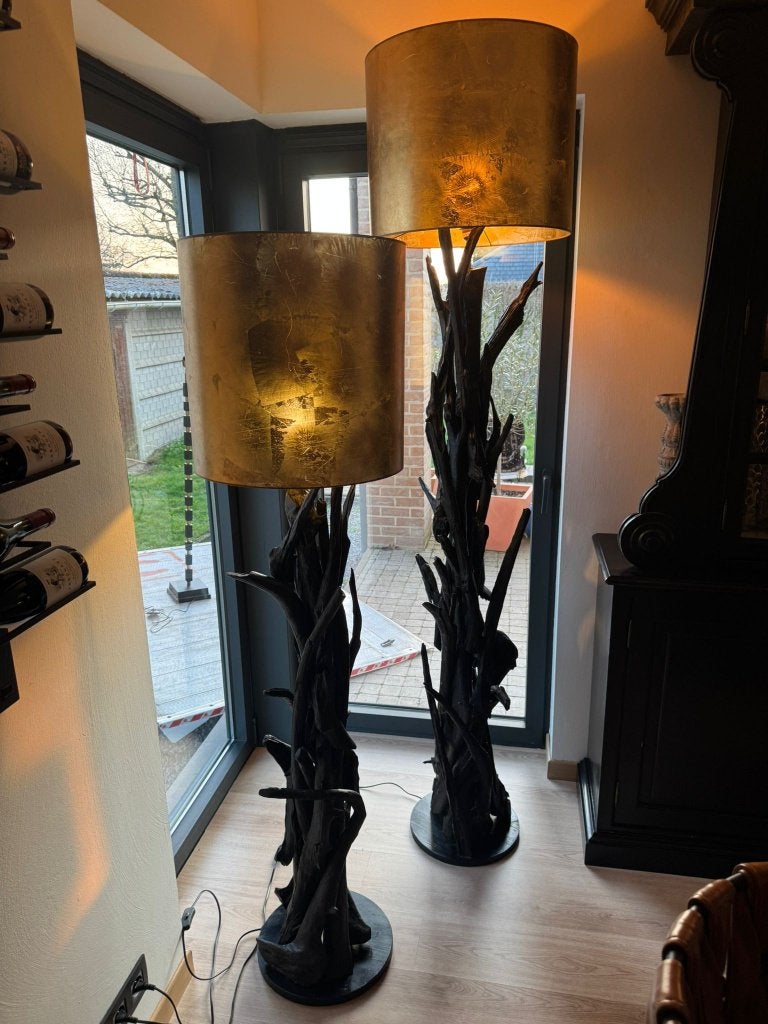 Light & Living Vidin vloerlamp Ø35 cm - houten takkenlamp, Huis en Inrichting, Lampen | Vloerlampen, Ophalen, Light & Living, E27 (groot)