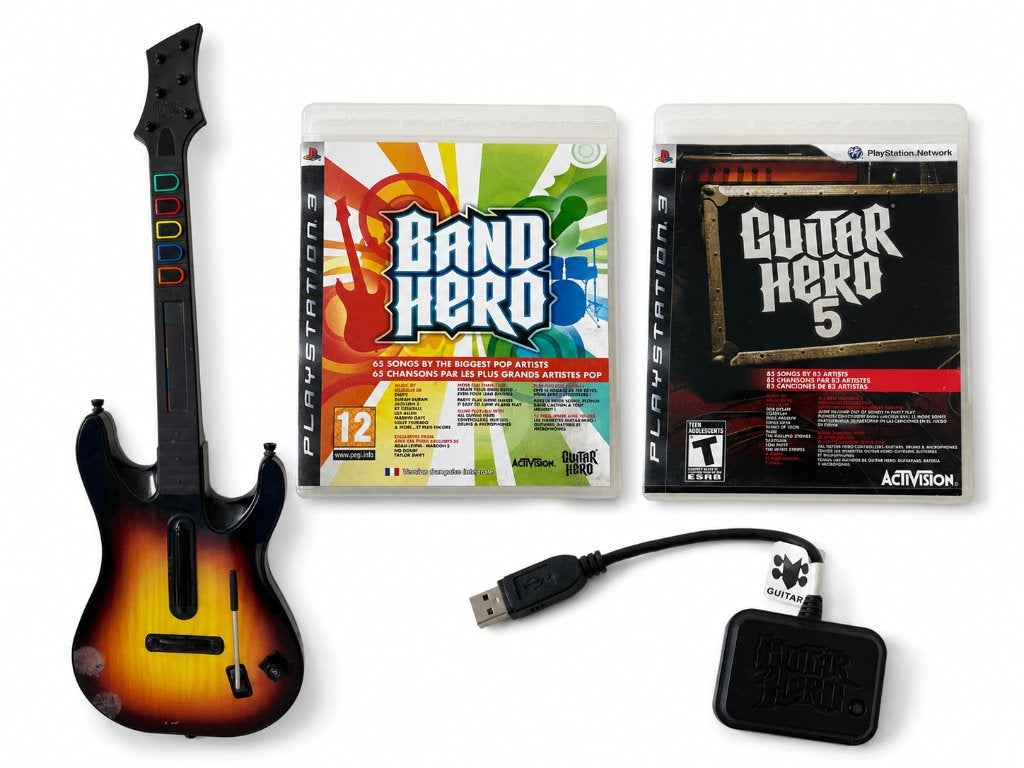 PS3 Guitar Hero / Band Hero bundel met gitaar + USB dongle, Muziek, 1 speler, Eén computer, Ophalen of Verzenden