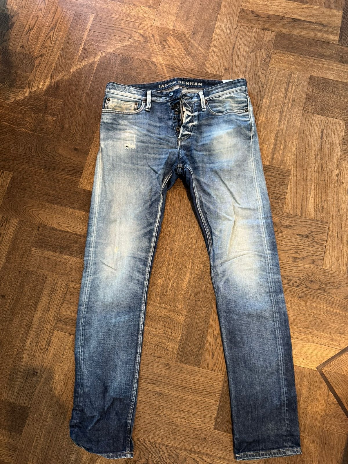 Heren broek Denham maat 32, Ophalen of Verzenden, Zo goed als nieuw, Blauw, W33 - W34 (confectie 48/50)
