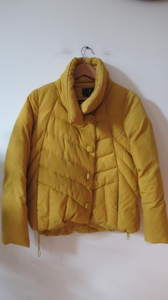 Mustard yellow puffer jacket, Ophalen of Verzenden, Gedragen, Maat 36 (S), Geel