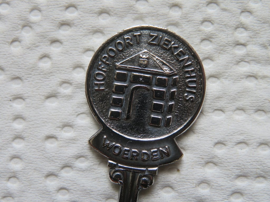 Verzilverd Lepeltje Hofpoort Ziekenhuis te Woerden, Overige materialen, Gebruikt, Verzenden, Verzilverd