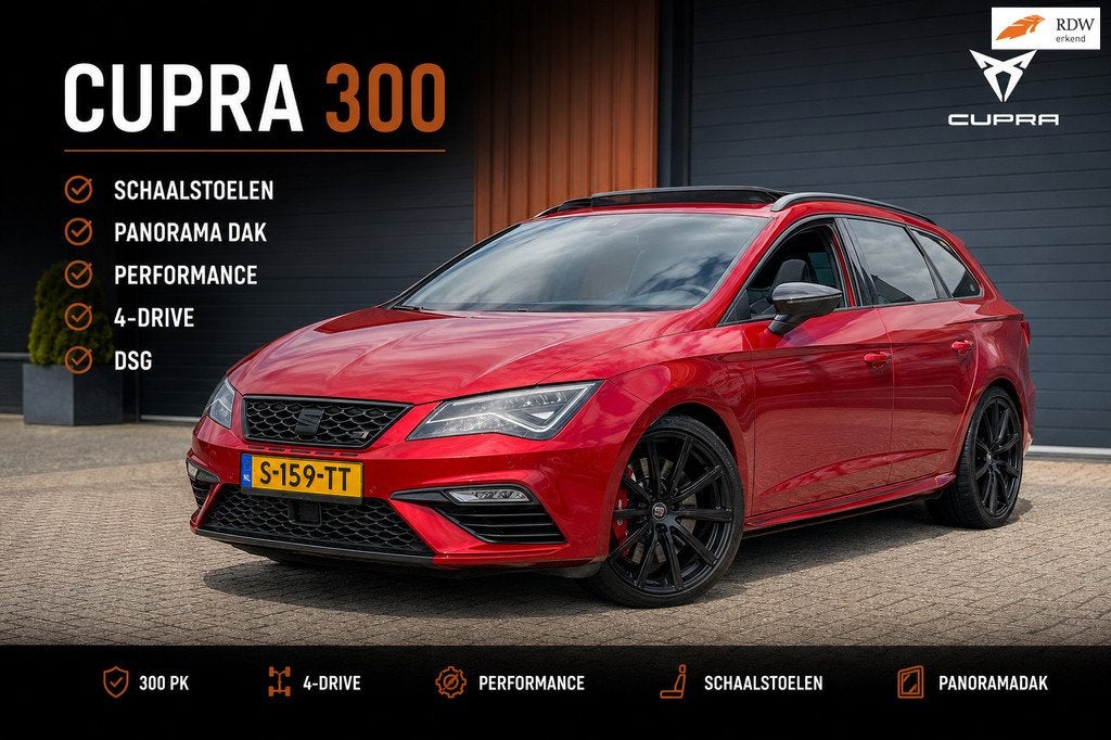 Seat Leon ST 2.0 TSI CUPRA 300/Schaalstoelen/Pano/4 Drive/Pe, Automaat, 15 km/l, Gebruikt, 4 cilinders