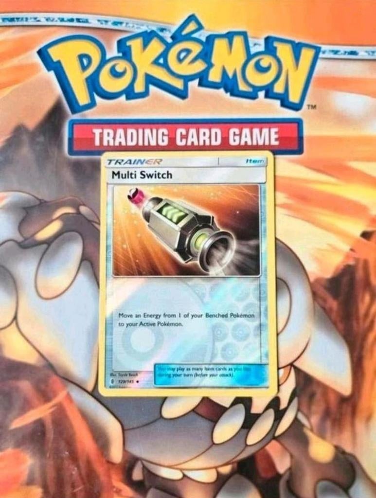 Multi switch 129/145 reverse holo Sun&Moon nm, Ophalen of Verzenden, Zo goed als nieuw, Losse kaart, Foil