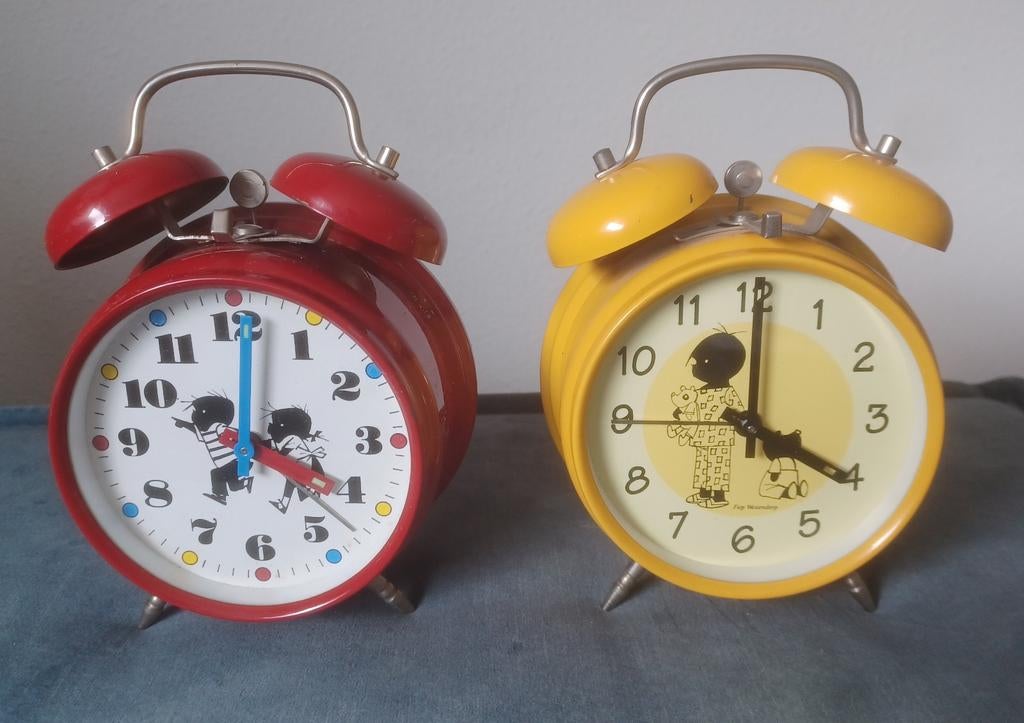Vintage Jip & Janneke HEMA metalen wekkers Alarm klok, Ophalen of Verzenden
